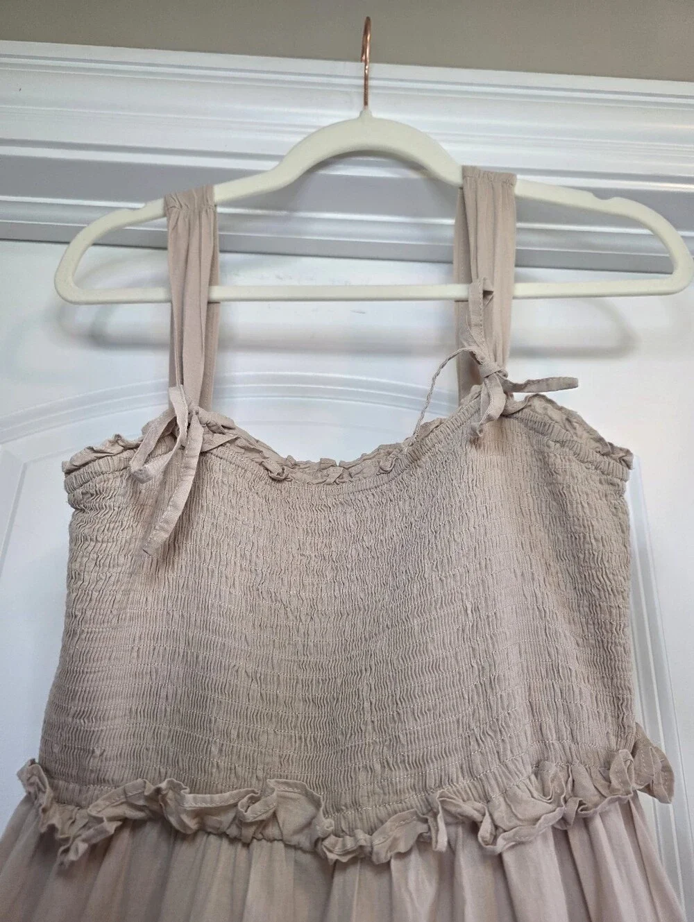 ✨Jacquie the Label Tan Tiered Sundress – Women’s Medium